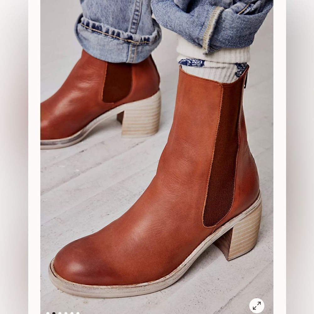 Booties free people brown leather size 39 - Picture 13 of 15